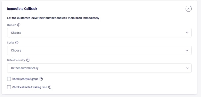 immediatecallbackrouting